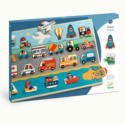 Djeco Holzpuzzle: Vroom, 22 Teile