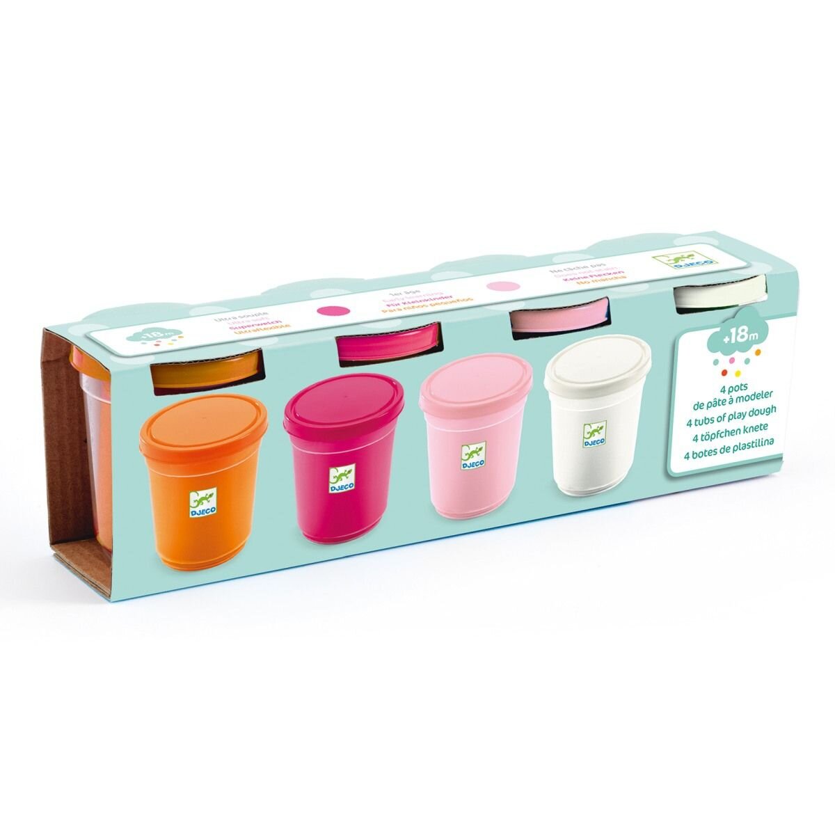 Djeco Knete: 4 Dosen Mädchen mit Zubehör