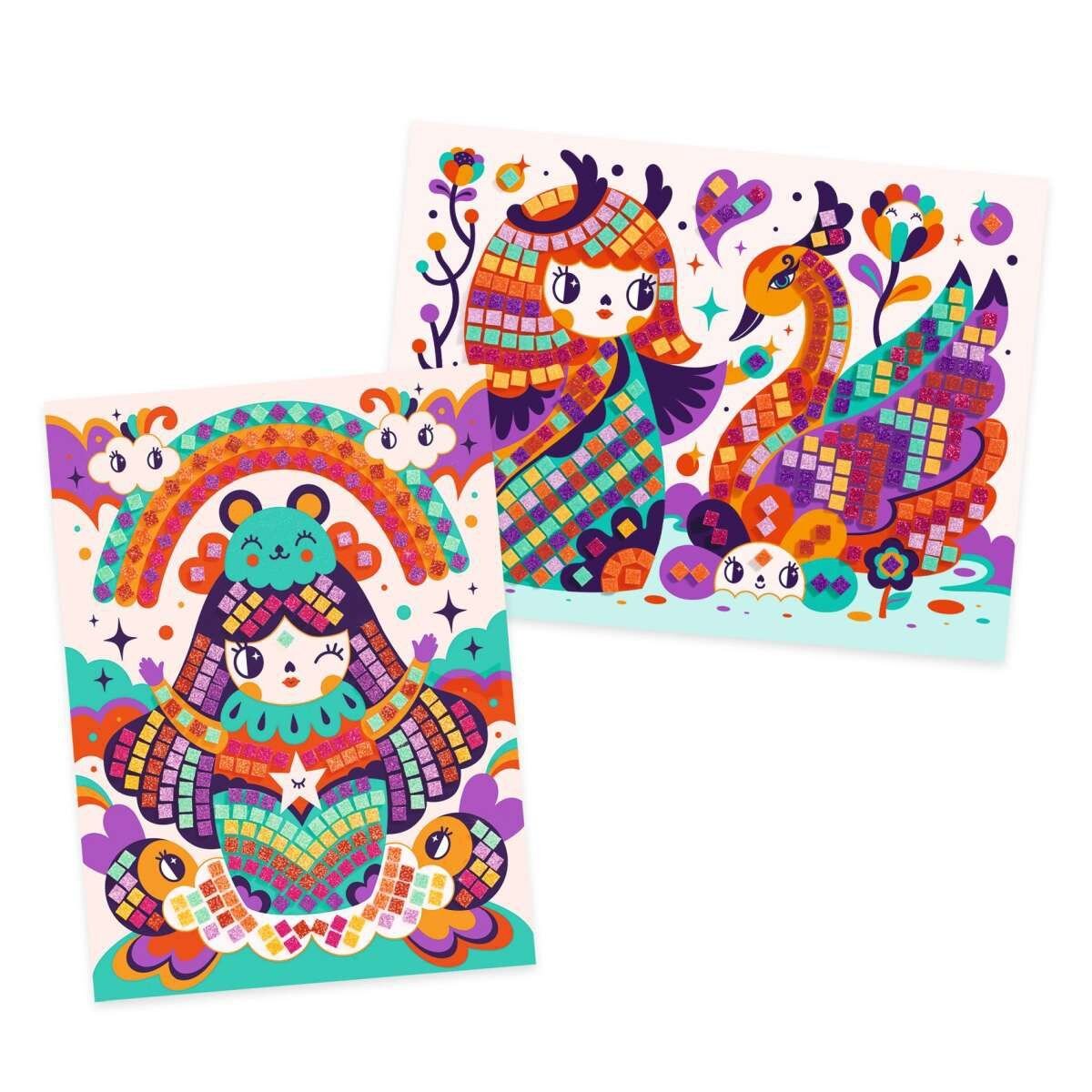 Djeco Mosaike: Glitzer Kokeshi