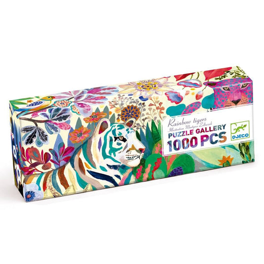 Djeco Puzzle Gallerie: Rainbow Tigers, 1000 Teile