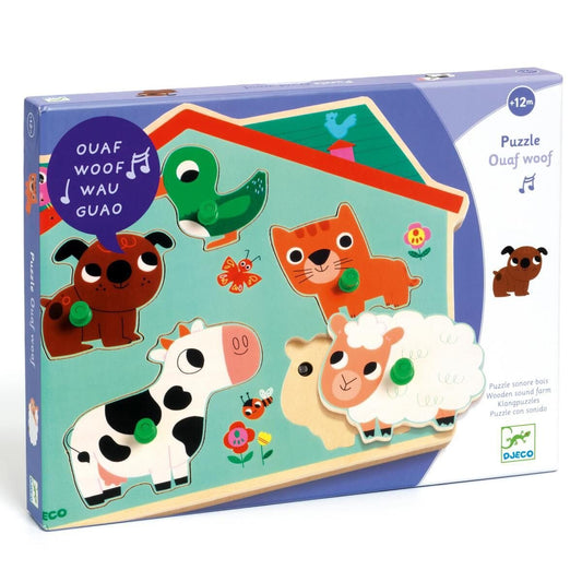 Djeco Sounds Puzzle: Ouaf woof, 5 Teile
