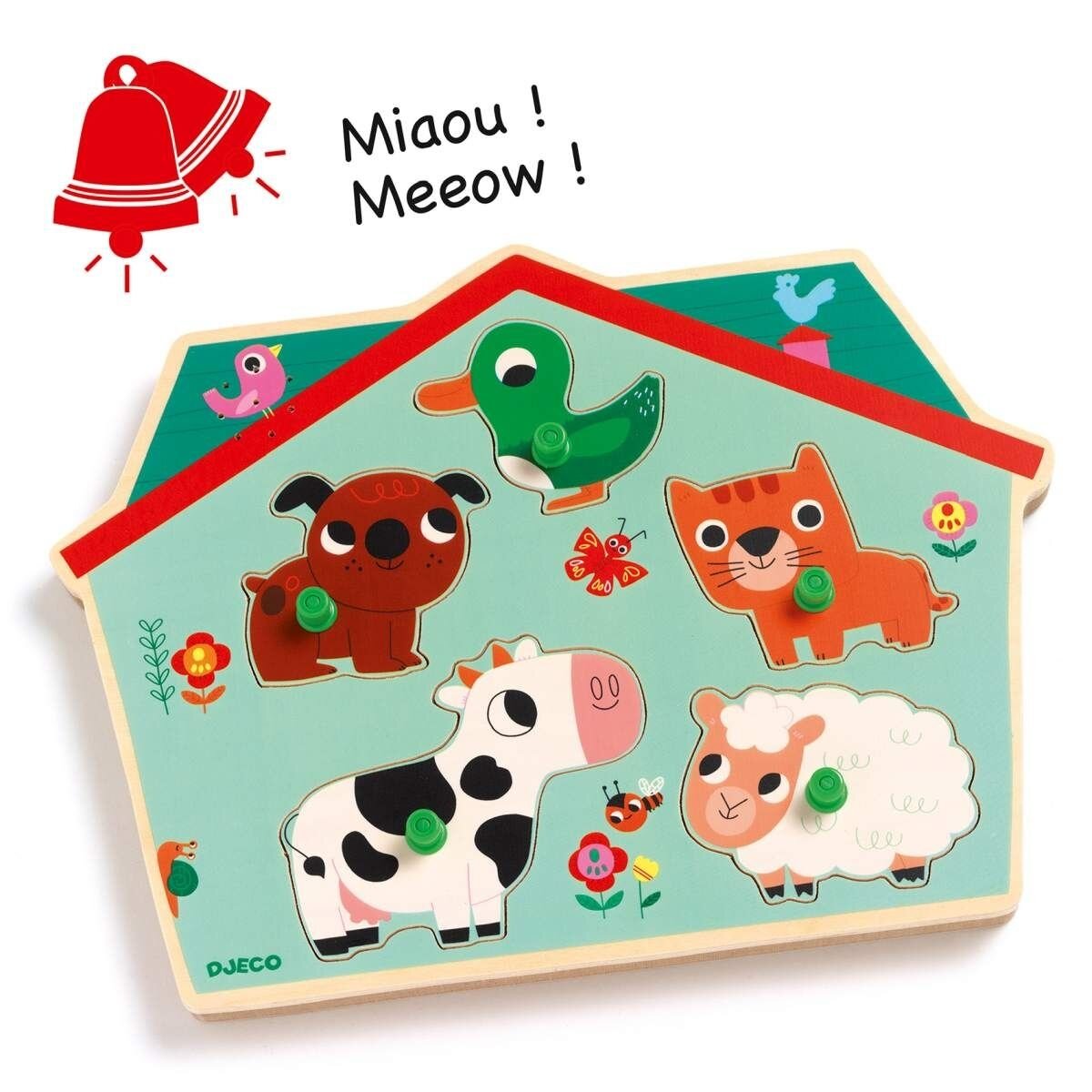 Djeco Sounds Puzzle: Ouaf woof, 5 Teile