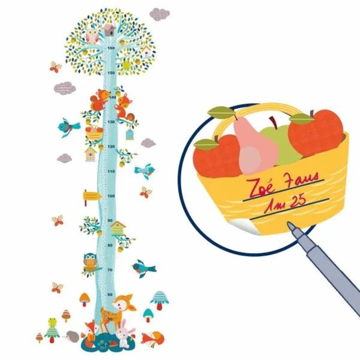 Djeco Wandsticker Messlatte: Waldfreunde