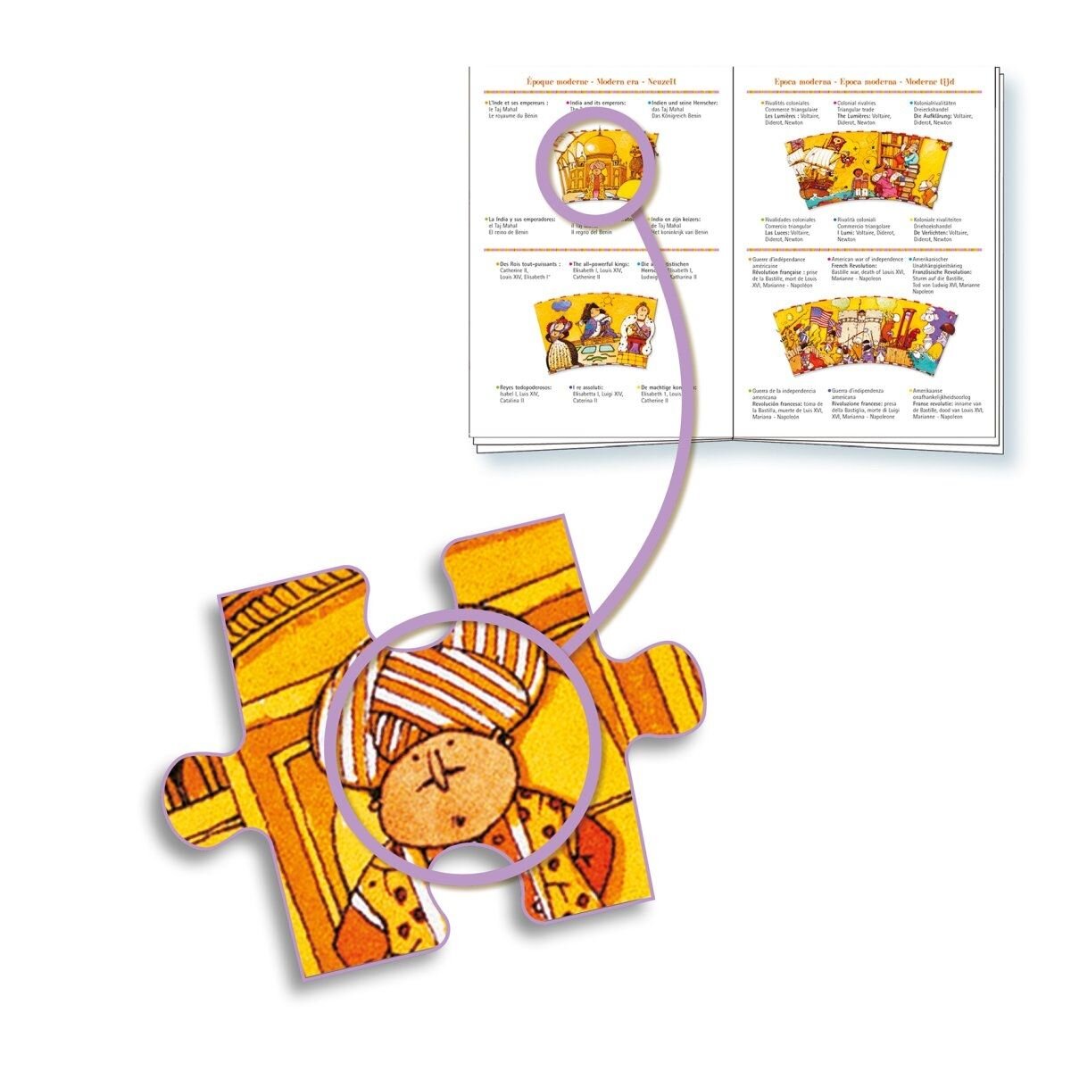 Djeco Wimmelpuzzle: Unsere Geschichte + booklet, 350 Teile