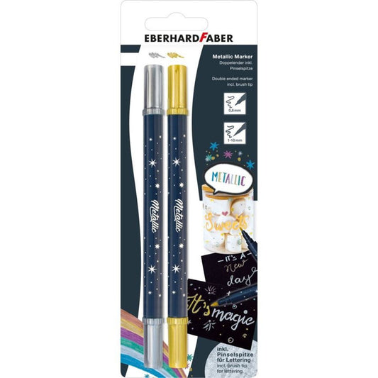 Eberhard Faber Metallic Marker Duo gold/silber, 0,8mm, Blister