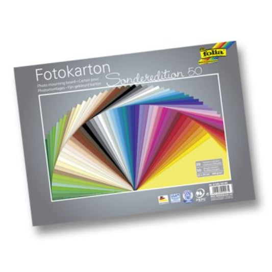 Folia Fotokarton 300g/m,² mehrfarbig, 25x35cm, 50 Blatt