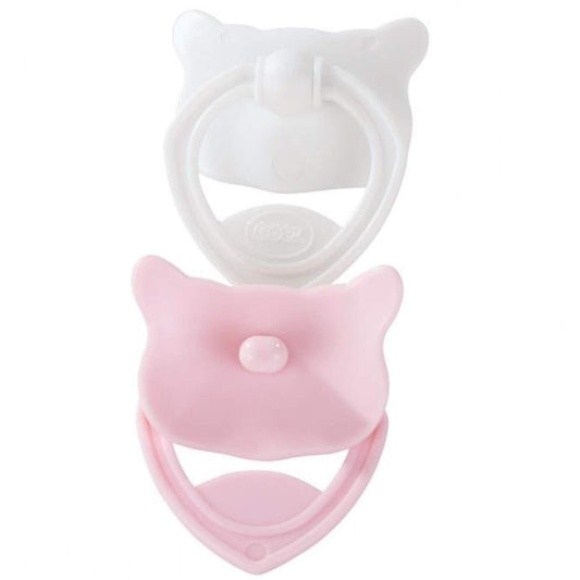 Götz Schnuller Set, rosa/weiß