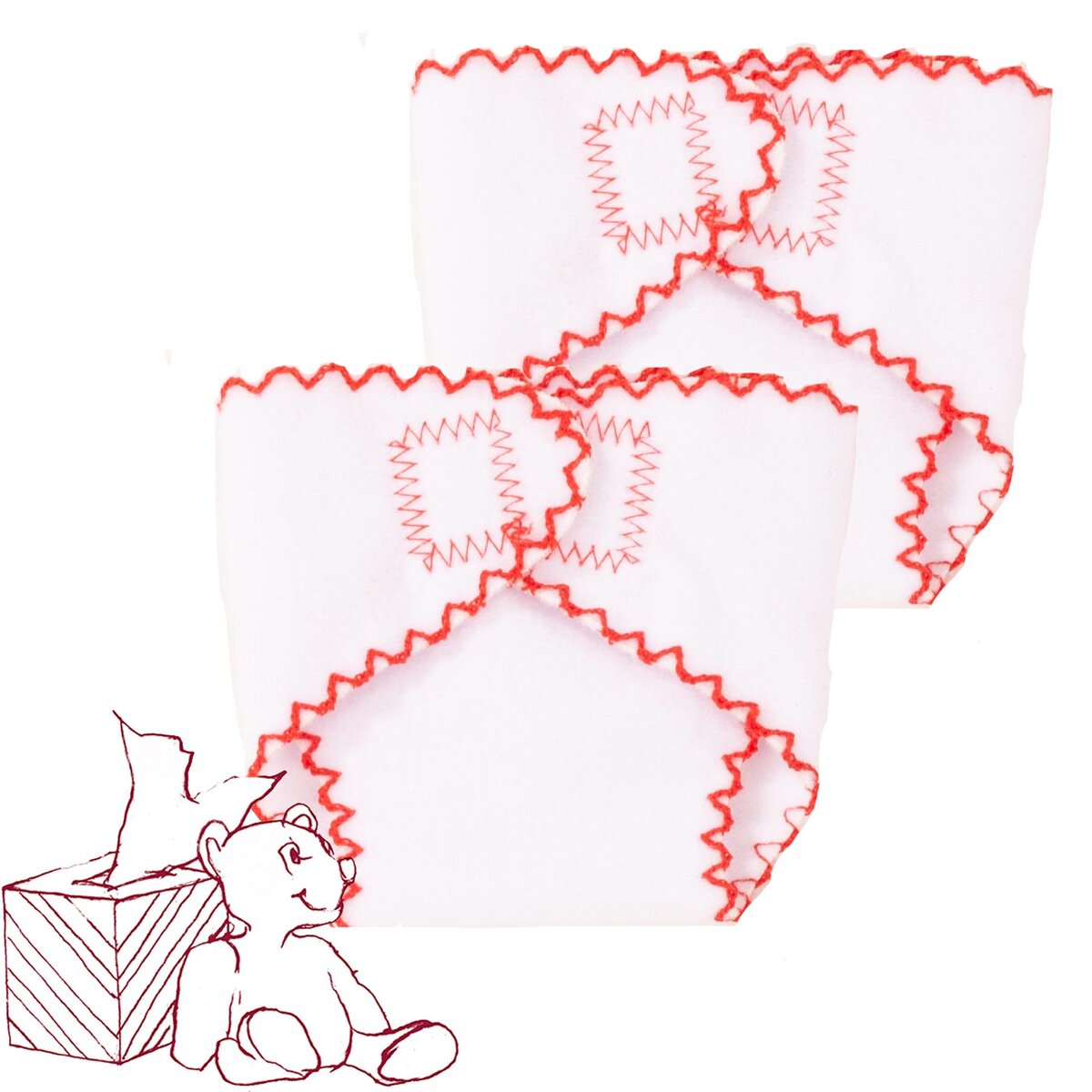 Götz Windeln Stoff 2er-Set,  Größe S (30-33 cm)