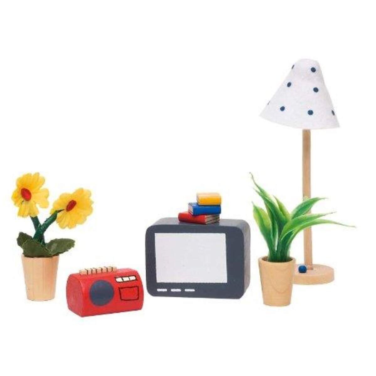 goki Accessoires Wohnzimmer, 17-teilig, Puppenhausmöbel