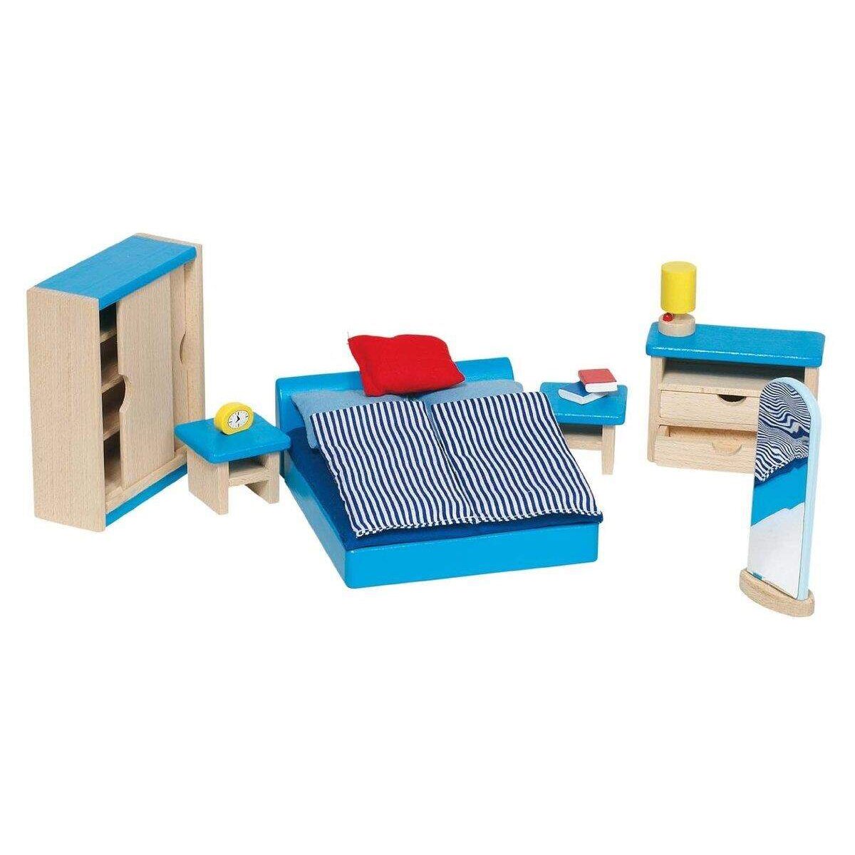 goki Puppenhausmöbel Schlafzimmer aus Holz