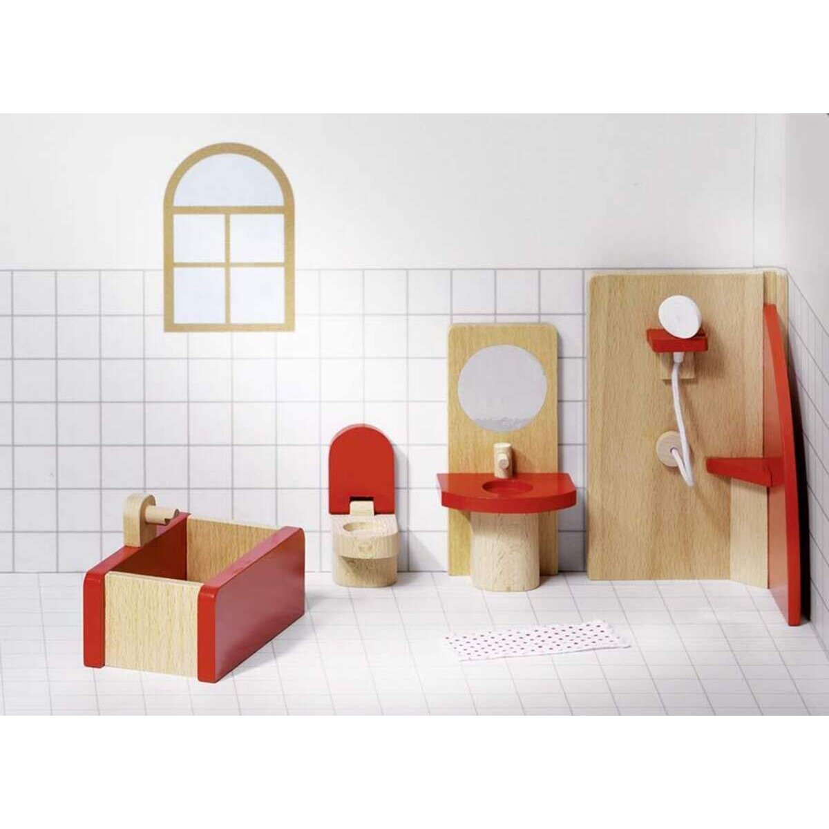 goki Puppenmöbel Badezimmer, 5 Teile