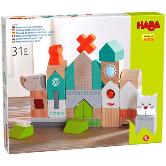 HABA 306086 Bausteine Hund und Katze