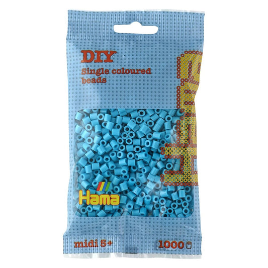 Hama Midi Bügelperlen, Azurblau, ca. 1.000 Stück, Ø 5,0 mm