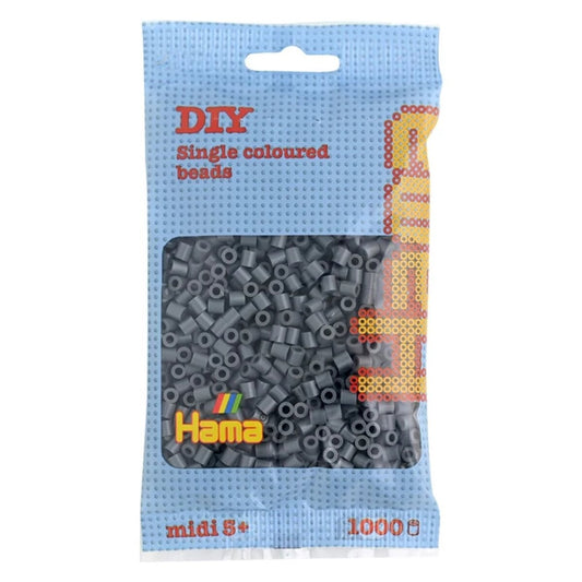Hama Midi Bügelperlen, Dunkelgrau, ca. 1.000 Stück, Ø 5,0 mm