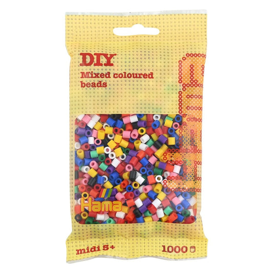 Hama Midi Bügelperlen, Mix 00, ca. 1.000 Stück, Ø 5,0 mm