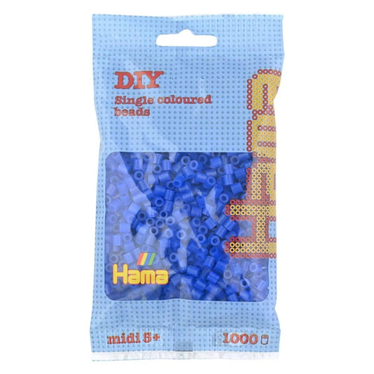 Hama Midi Bügelperlen, Neon-Blau, ca. 1.000 Stück, Ø 5,0 mm