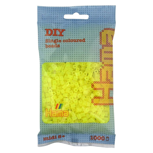 Hama Midi Bügelperlen, Neon-Gelb, ca. 1.000 Stück, Ø 5,0 mm