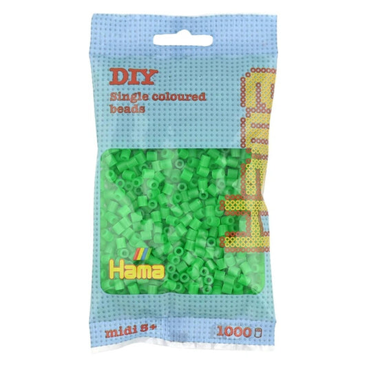 Hama Midi Bügelperlen, Neon-Grün, ca. 1.000 Stück, Ø 5,0 mm