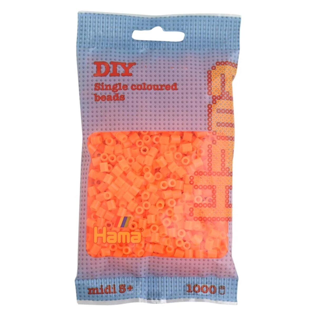 Hama Midi Bügelperlen, Neon-Orange, ca. 1.000 Stück, Ø 5,0 mm