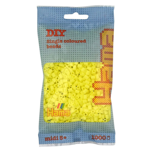 Hama Midi Bügelperlen, Pastell-Gelb, ca. 1.000 Stück, Ø 5,0 mm