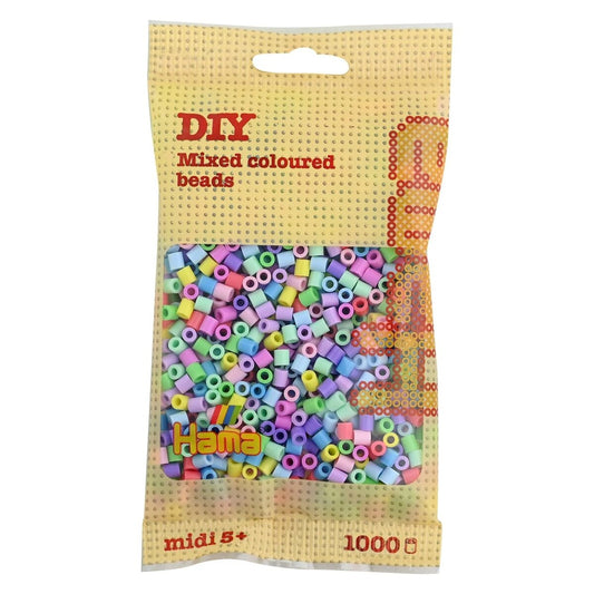 Hama Midi Bügelperlen, Pastell-Mischung, ca. 1.000 Stück, Ø 5,0 mm