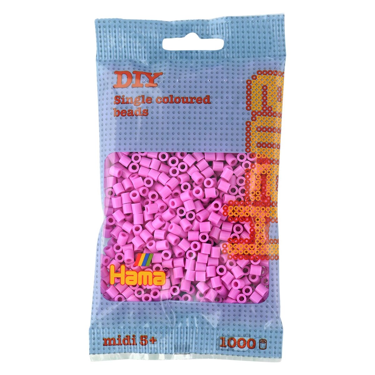 Hama Midi Bügelperlen, Pastell-Pink, ca. 1.000 Stück, Ø 5,0 mm