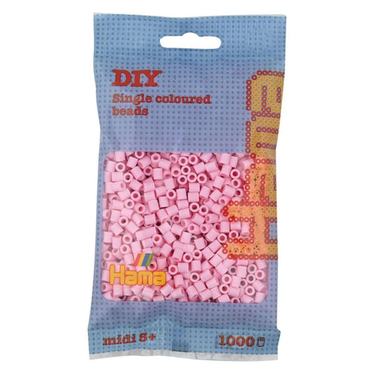 Hama Midi Bügelperlen, Pastell-Rosé, ca. 1.000 Stück, Ø 5,0 mm