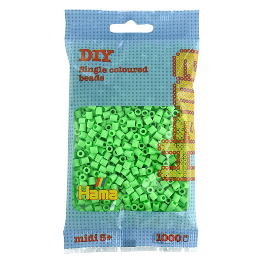 Hama Midi Bügelperlen, Pastell-Grün, ca. 1.000 Stück, Ø 5,0 mm