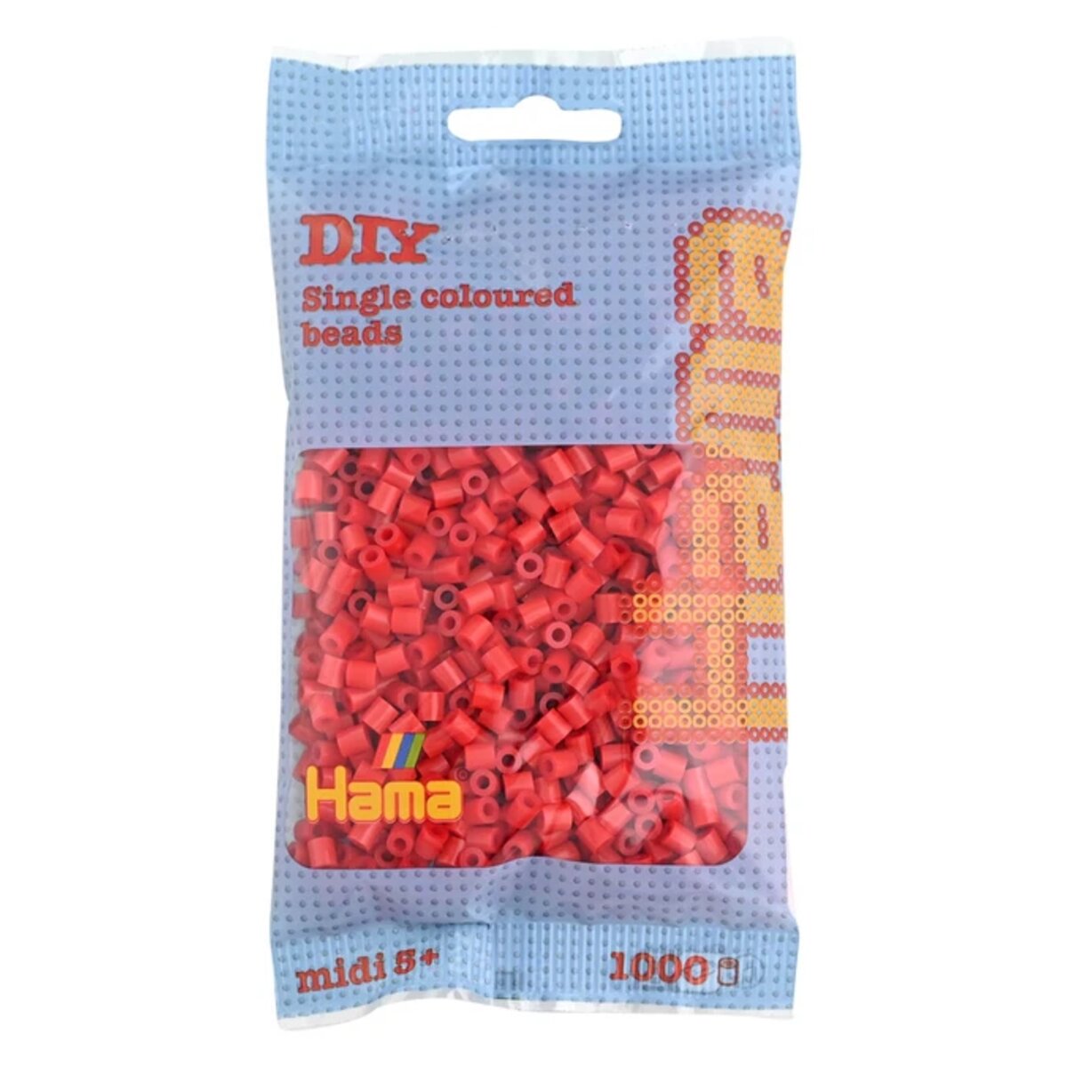 Hama Midi Bügelperlen, Rot, ca. 1.000 Stück, Ø 5,0 mm