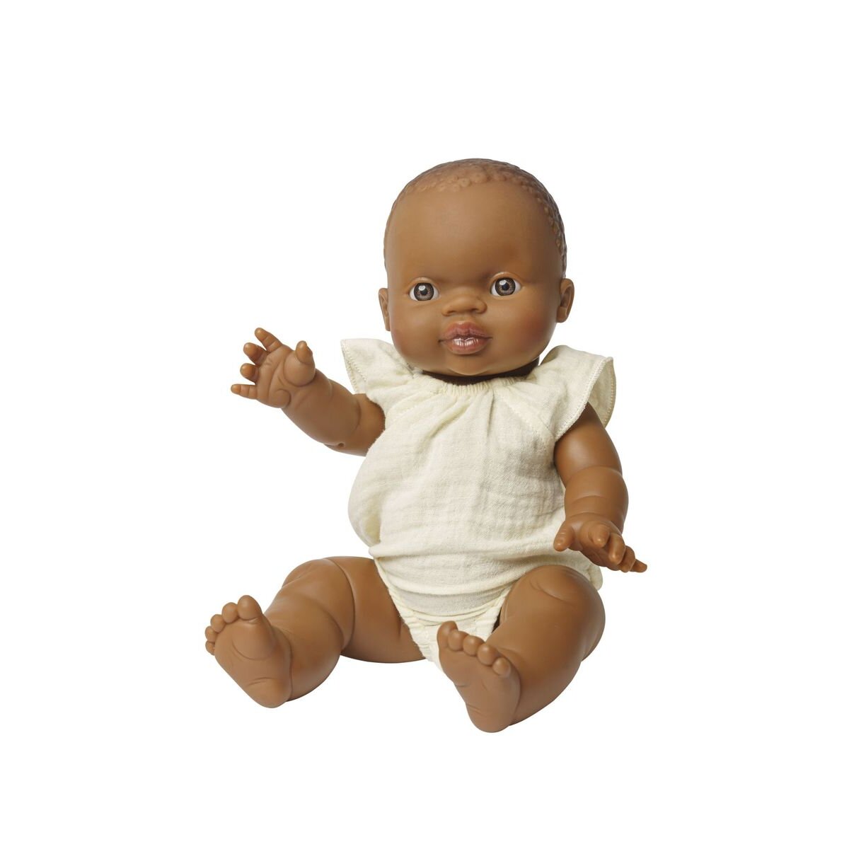 Heless Puppen-Body mit Rüschen aus 100 % Bio-Baumwolle, ecru, Gr. 35-45 cm