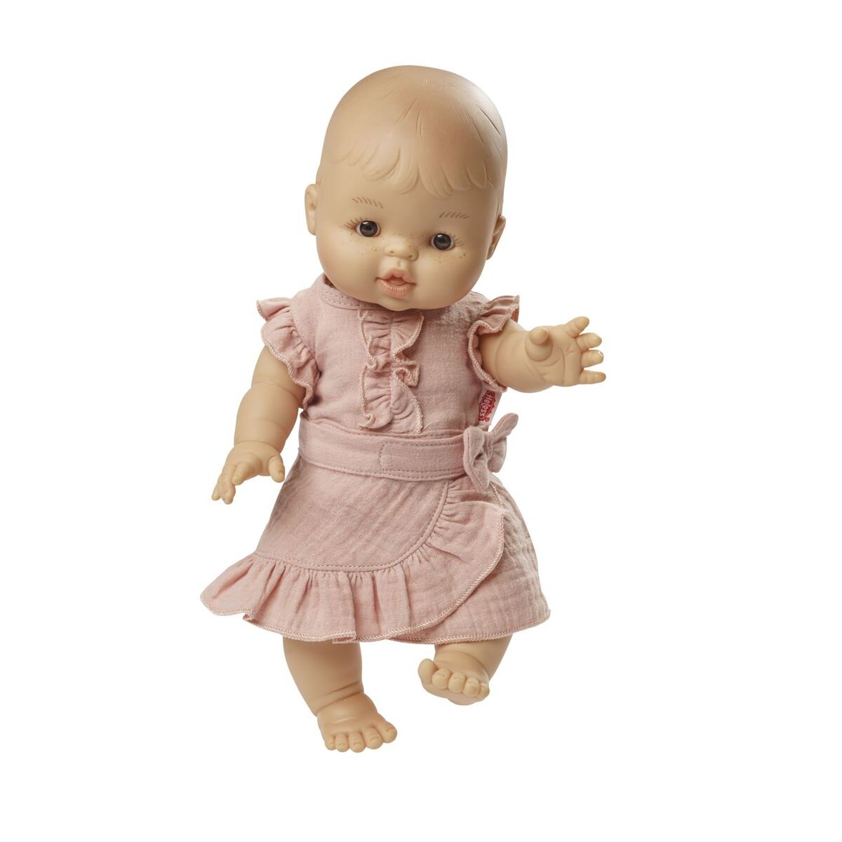 Heless Puppen-Wickelrock mit Rüschen-Top aus 100 % Bio-Baumwolle, rosé, 2-teilig, Gr. 35-45 cm