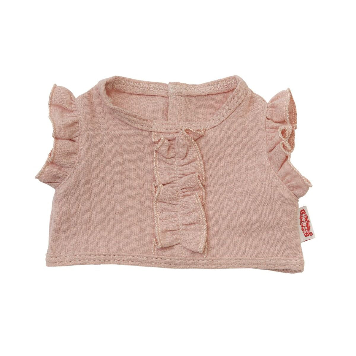 Heless Puppen-Wickelrock mit Rüschen-Top aus 100 % Bio-Baumwolle, rosé, 2-teilig, Gr. 28-35 cm