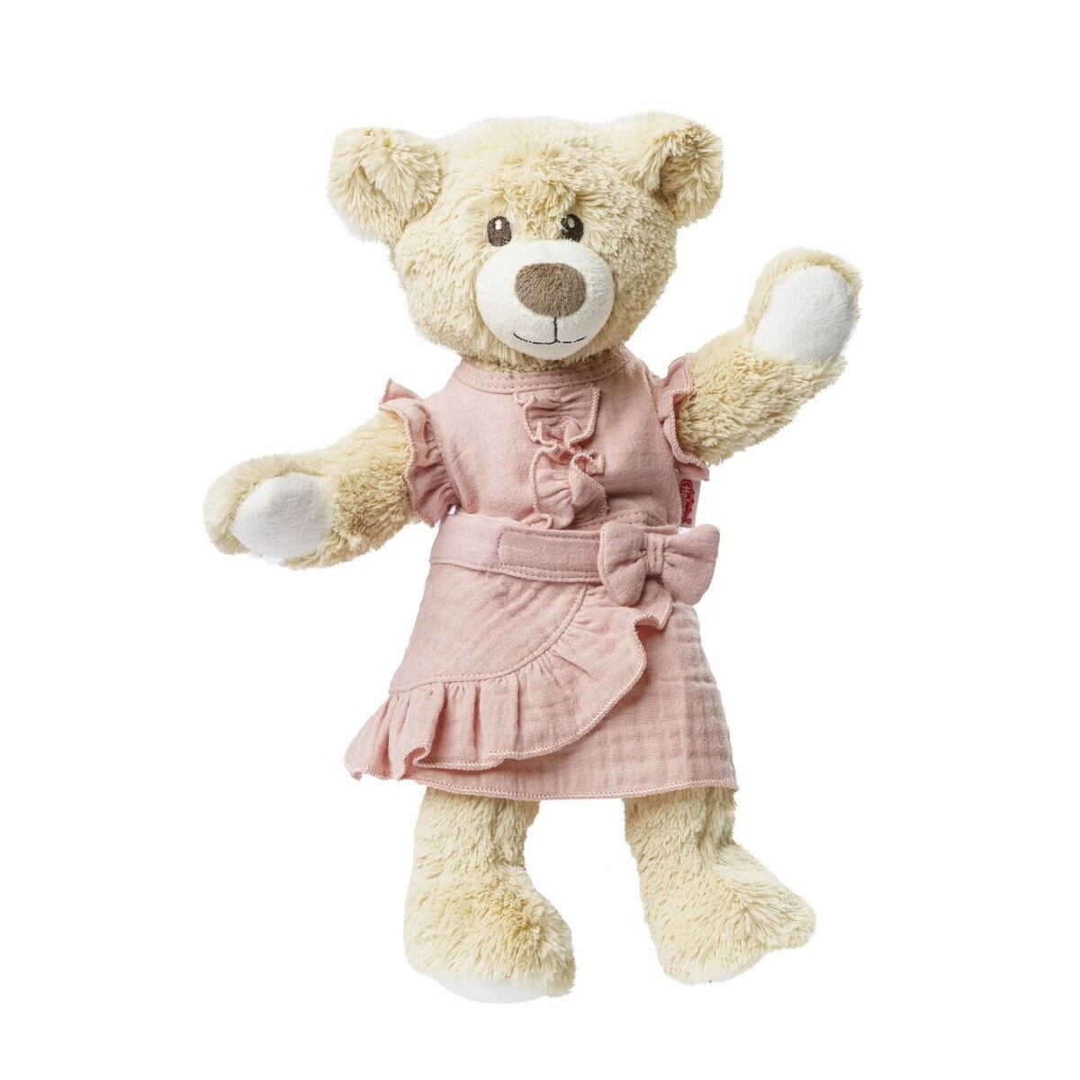 Heless Puppen-Wickelrock mit Rüschen-Top aus 100 % Bio-Baumwolle, rosé, 2-teilig, Gr. 28-35 cm