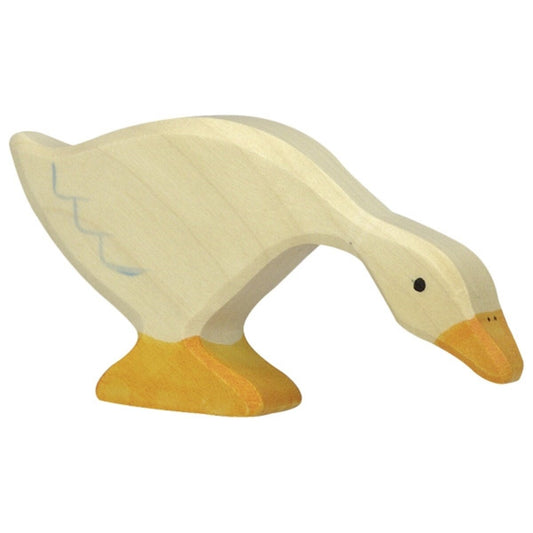 Holztiger Gans, fressend