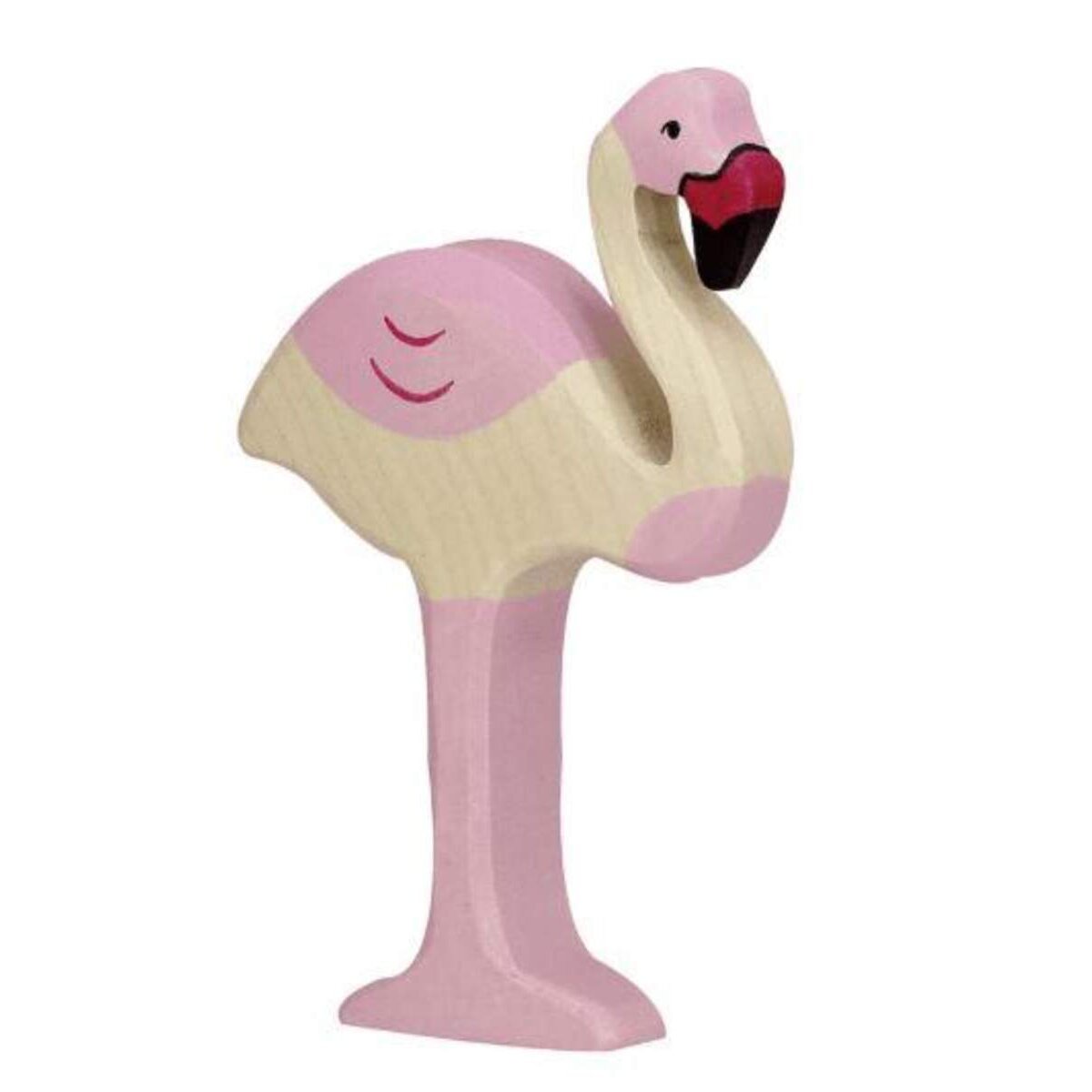 Holztiger Holzfigur Flamingo