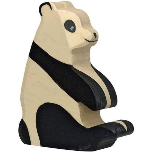Holztiger Pandabär, sitzend