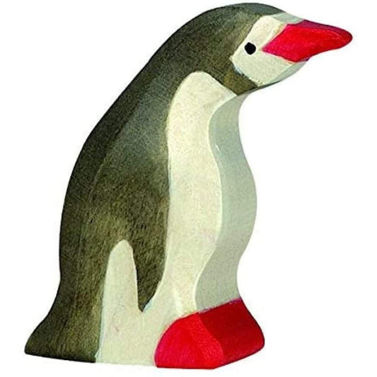Holztiger Pinguin, klein, Kopf nach vorn