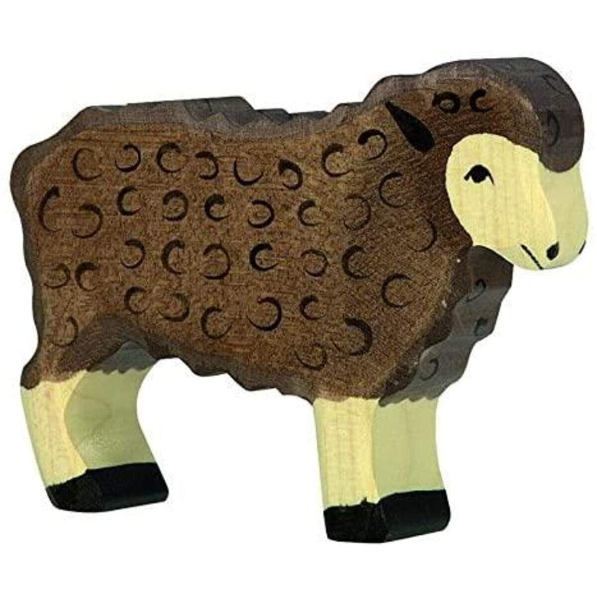 Holztiger Schaf, stehend, schwarz