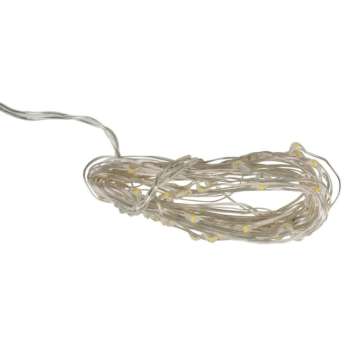 Idena 20er LED Micro-Lichterkette, warmweiß, für innen, batterieb., Timer