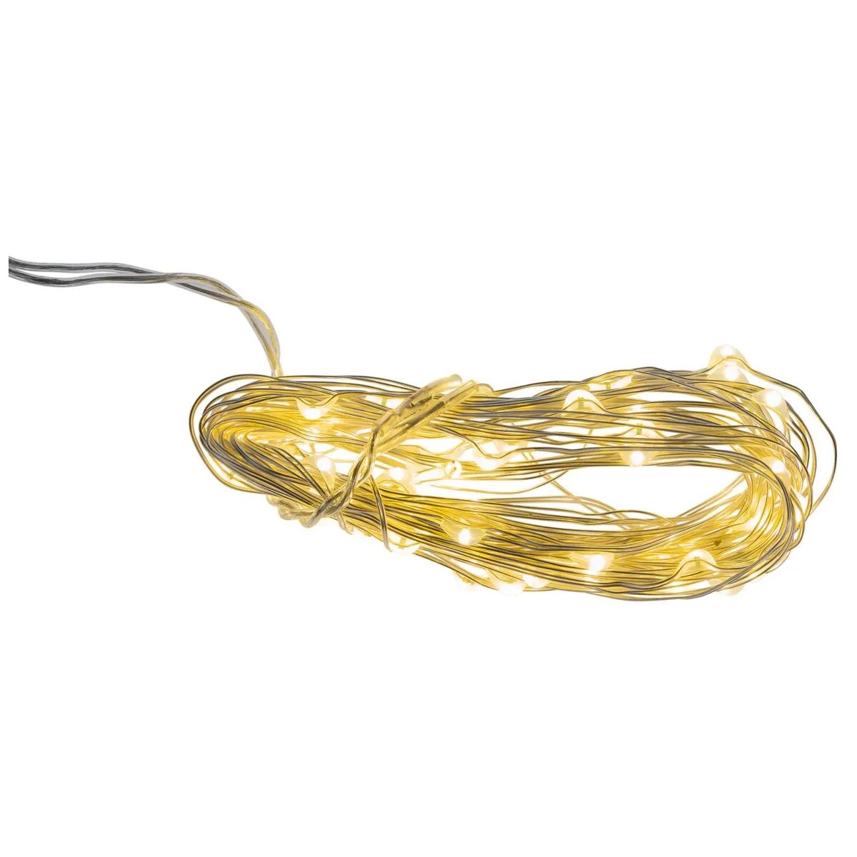 Idena 20er LED Micro-Lichterkette, warmweiß, für innen, batterieb., Timer