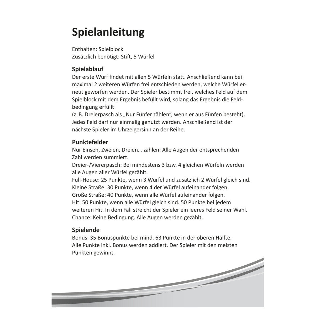 Idena Würfelhit FSC-Mix 2 Blöcke, groß Schrift für 1020 Spiele