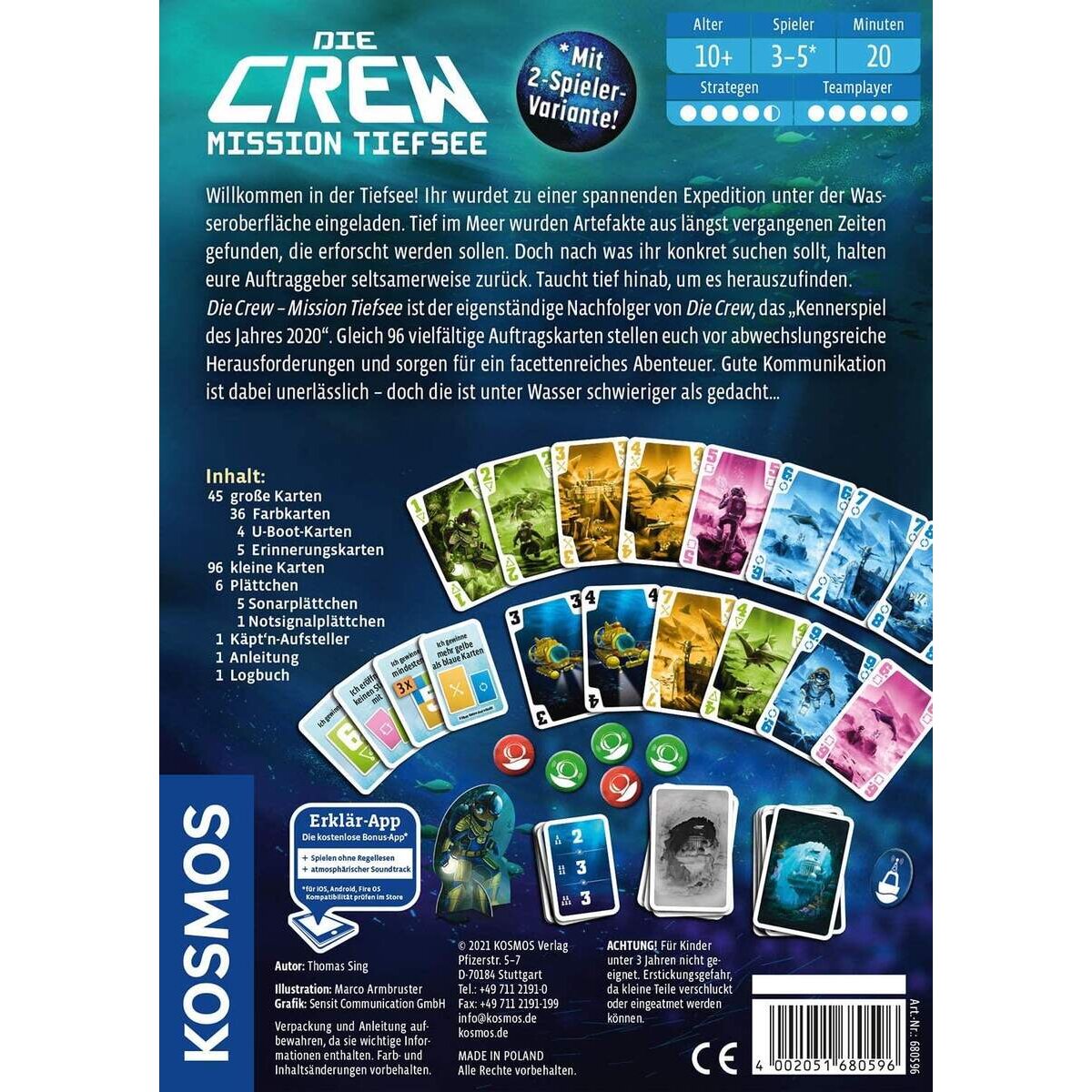 KOSMOS Die Crew - Mission Tiefsee, kooperatives Kartenspiel