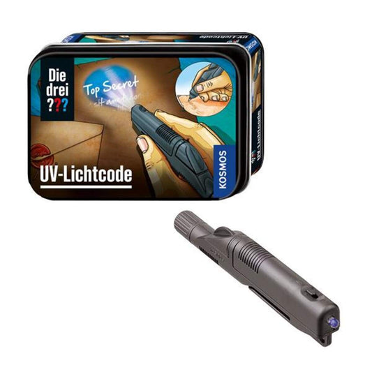 KOSMOS Die drei ??? Detektiv-Set - UV Lichtcode Metalldose