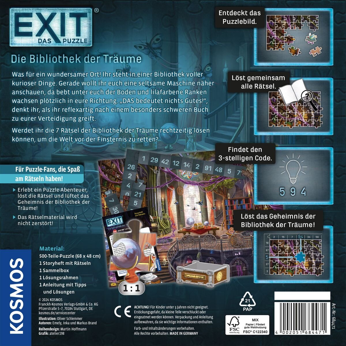 KOSMOS EXIT® Das Puzzle Die Bibliothek der Träume