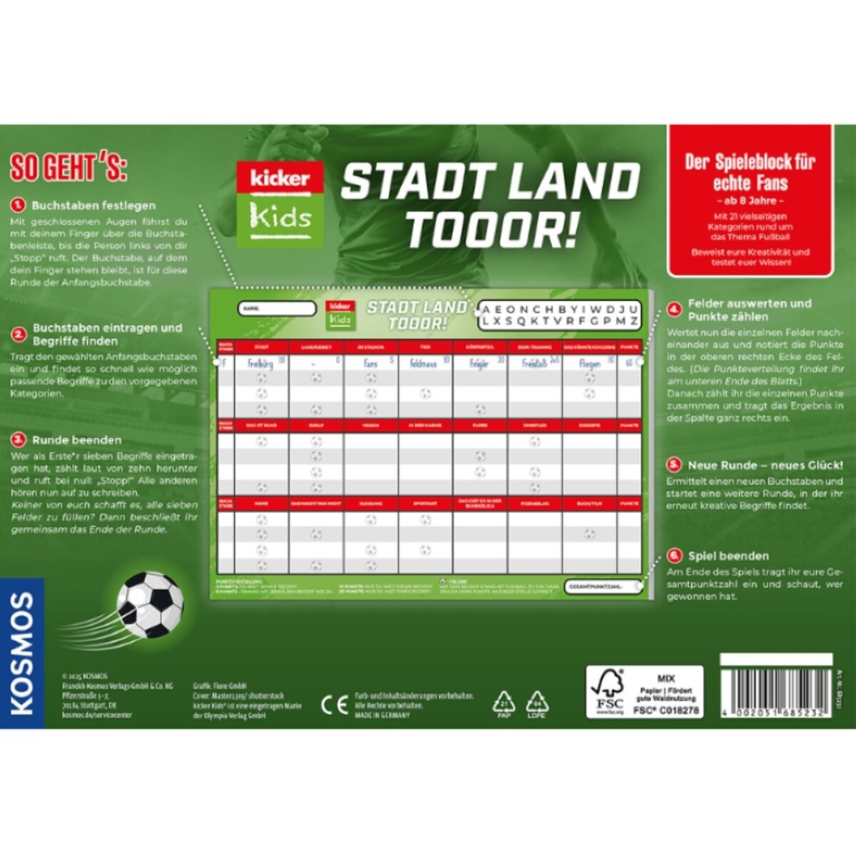 KOSMOS Kicker Kids: Stadt - Land - Tooor!