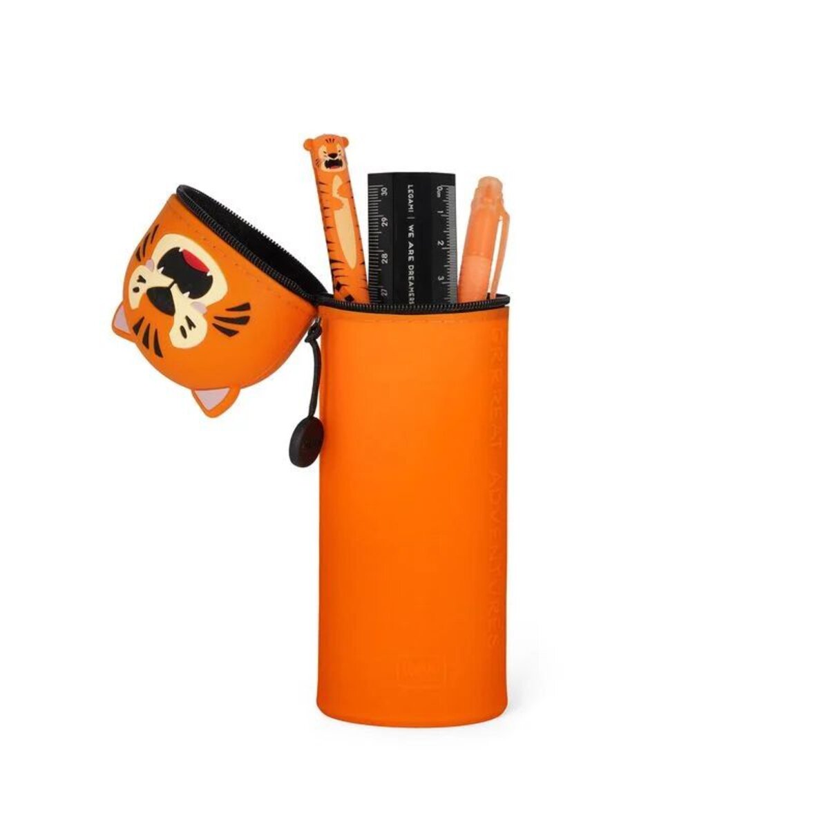 Legami 2-in-1-Federmäppchen aus Silikon - Kawaii: Tiger