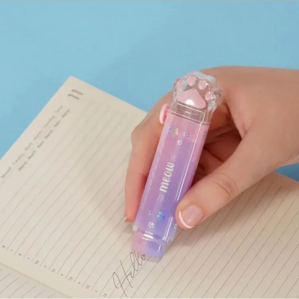 Legami Einschiebbares Radiergummi mit Nachfüllung - Meow