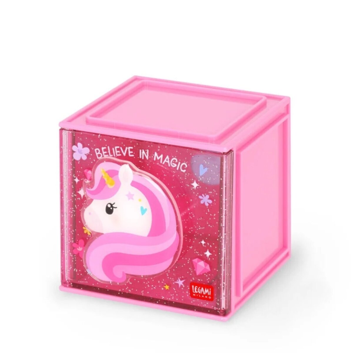 Legami Erweiterbare Schreibtischbox - Cutie Cube Einhorn