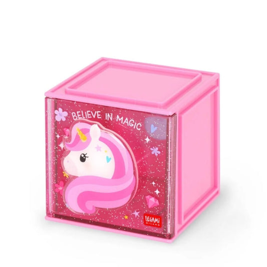 Legami Erweiterbare Schreibtischbox - Cutie Cube Einhorn