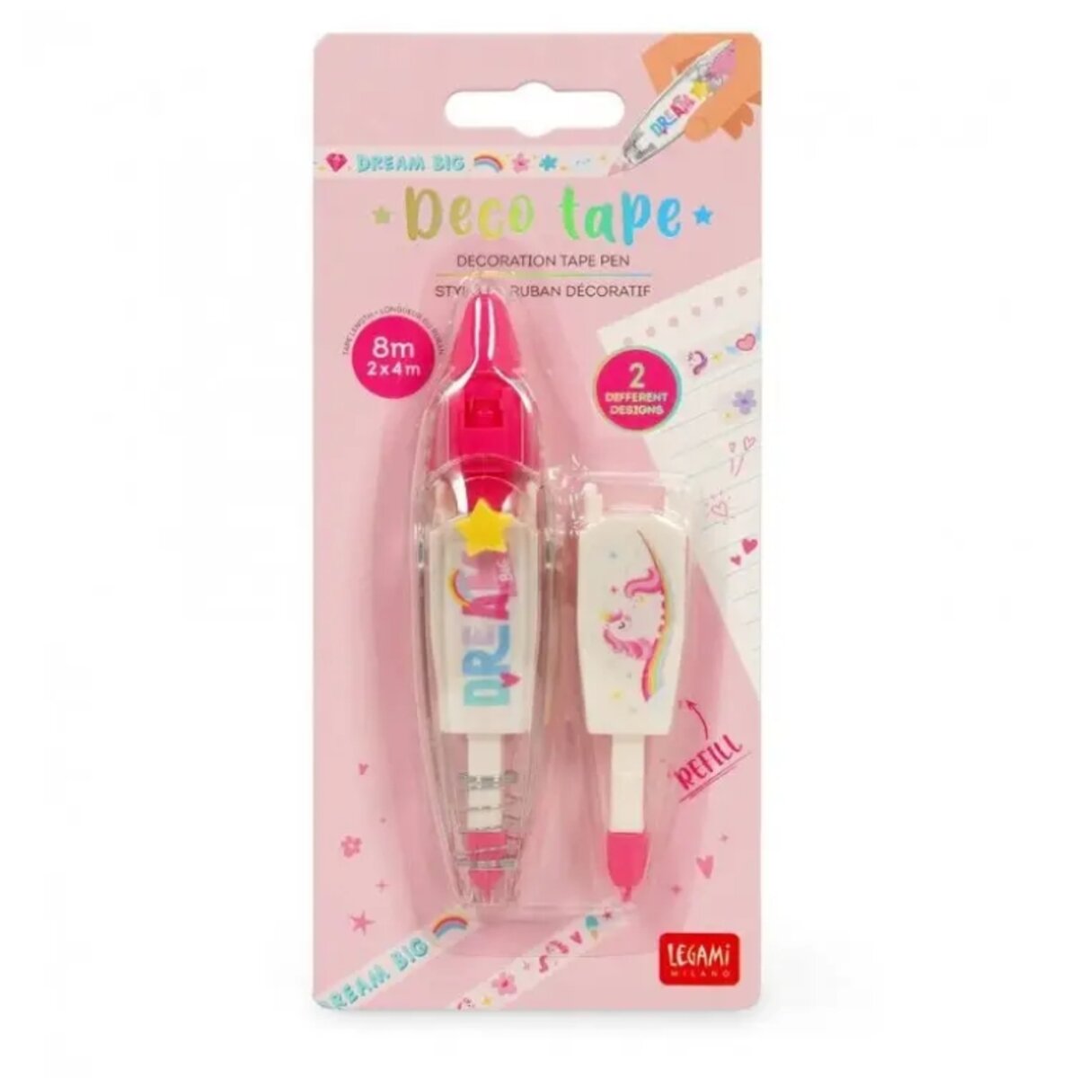 Legami Stift mit Dekoband - Deco Tape Einhorn